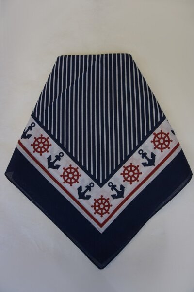 Cotton cloth stripes with anchor u. Steering wheel